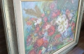 ръчно рисувана маслена картина – букет с цветя, снимка 3