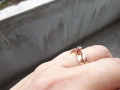 Руски златен пръстен с рубин и фианит, снимка 4