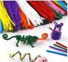 40 бр цветни телчета тел с кадифе огъващи пръчки пръчици за игра ръчна изработка  плюшени шнурчета , снимка 5