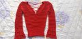 Бяла и червена, плетени блузи, снимка 1 - Блузи с дълъг ръкав и пуловери - 36902769