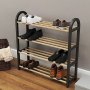 Етажерка, рафт, поставка за обувки, сгъваема, 4 рафта, 64 x 18 x 64 см, снимка 3
