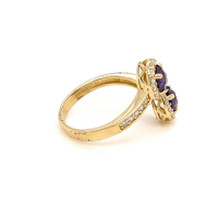 Златен дамски пръстен 3,42гр. размер:58 14кр. проба:585 модел:21985-5, снимка 2 - Пръстени - 44764841