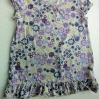 Сива тениска на лилави цветя, снимка 1 - Детски тениски и потници - 37025341