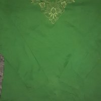 Зелена дамска блуза памучна, снимка 1 - Блузи с дълъг ръкав и пуловери - 30823369