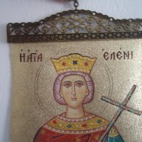 Гръцка икона от плат Света Елена, снимка 11 - Икони - 39301553