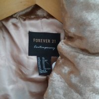 Яке пухенка плюш Forever 21 златиста/нюд натюр, снимка 7 - Якета - 35467116