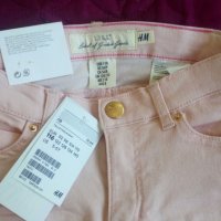  Нови бледорозави дънки марка HM - размер 116., снимка 1 - Детски панталони и дънки - 35526718