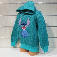Нов детски суичър с дигитален печат Стич (Stitch) в цвят зелен меланж, снимка 3 - Детски анцузи и суичери - 38995993
