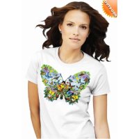 пеперуда соларна тениска щампа с променящи се цветове, снимка 1 - Тениски - 37325390