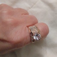 Екстравагантен пръстен в циркон и диамант, снимка 3 - Пръстени - 42706497
