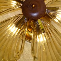 Винтидж висящ полилей от стъкло Murano Italy Barovier, снимка 7 - Лампи за таван - 42600361