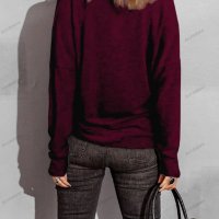 Дамска свободна кадифена блуза с дълги ръкави и широко деколте, 5цвята - 023 , снимка 4 - Блузи с дълъг ръкав и пуловери - 42814828
