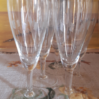 6 гравирани кристални чаши за вино/ шампанско, снимка 5 - Чаши - 44685400