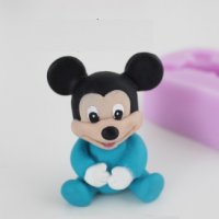 3D Мики Мини Маус бебе силиконов молд форма фондан шоколад гипс декор кубчета с имена, снимка 2 - Форми - 38258433