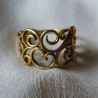 Красив стар италиянски позлатен сребърен пръстен, снимка 5 - Пръстени - 31763043