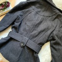 Тъмно сиво късо палто с вълна, снимка 3 - Палта, манта - 42780366