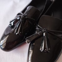 MANGO Дамски лоуфъри черни лачени, снимка 6 - Дамски елегантни обувки - 38080121