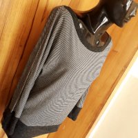 Сива туника райе тип прилеп М/Л, снимка 3 - Блузи с дълъг ръкав и пуловери - 34079609
