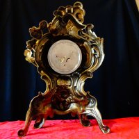 Бронзов механичен каминен часовник,барок. , снимка 9 - Антикварни и старинни предмети - 31446709