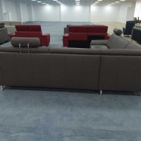 Кожен ъглов диван с ф-я сън цвят Мока "Vito Spring", снимка 6 - Дивани и мека мебел - 39331004
