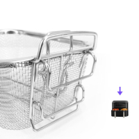 Многофункционална кошница за пържене от неръждаема стомана,  20х20х10см., снимка 4 - Прибори за хранене, готвене и сервиране - 44805188