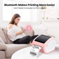 Нов Термален принтер за етикети в розов цвят с Bluetooth, снимка 7 - Друга електроника - 42777428