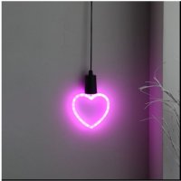 Лампа сърце, Висяща лампа, розова, снимка 2 - Лед осветление - 44431353