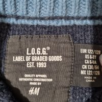 Тъмно син пуловер HM 128см-8лв, снимка 3 - Детски пуловери и жилетки - 23721393