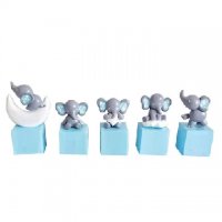 сет 5 слончета слон силиконов молд форма калъп гипс кубчета форми гипсови фигурки с имена, снимка 2 - Форми - 36974980