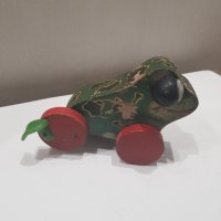 Стара дървена детска играчка жаба, снимка 5 - Колекции - 34928512