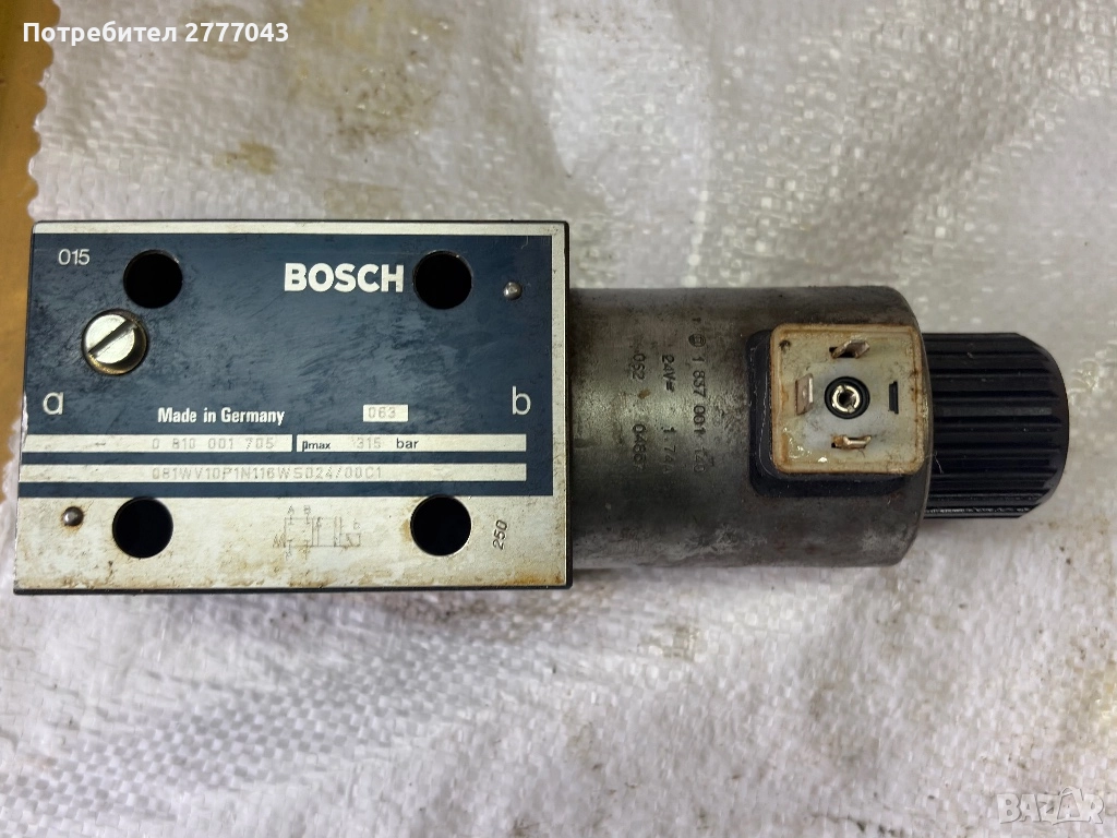 Оригинален Bosch Rexroth 0810001705 - Хидравличен клапан за индустриална употреба, снимка 1