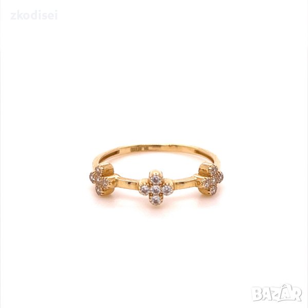 Златен дамски пръстен 1,41гр. размер:56 14кр. проба:585 модел:20035-2, снимка 1