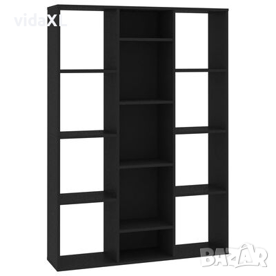 vidaXL Разделител за стая/библиотека, черен, 100x24x140 см, ПДЧ（SKU:800442, снимка 1