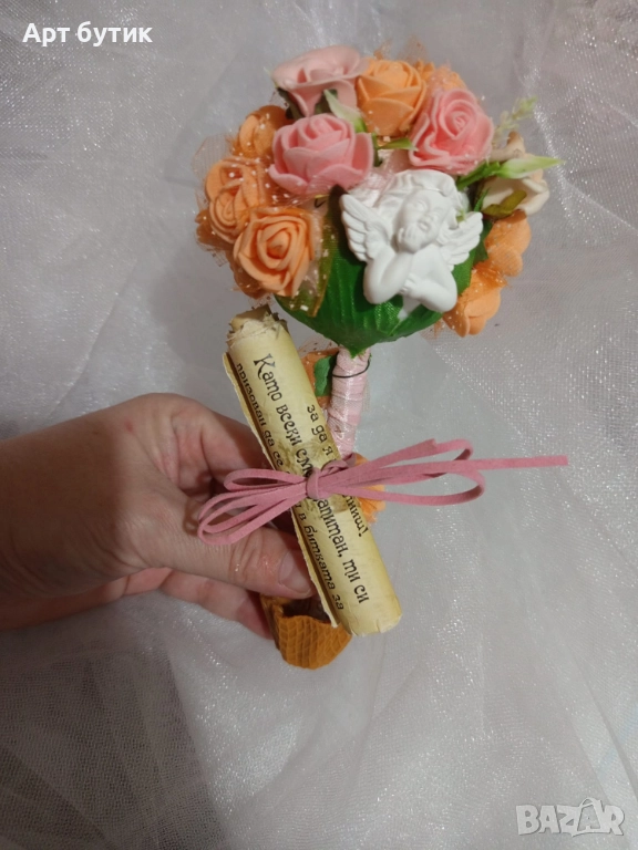 Мини дръвчета   и ретро колело с покана на гости на сватба, снимка 1