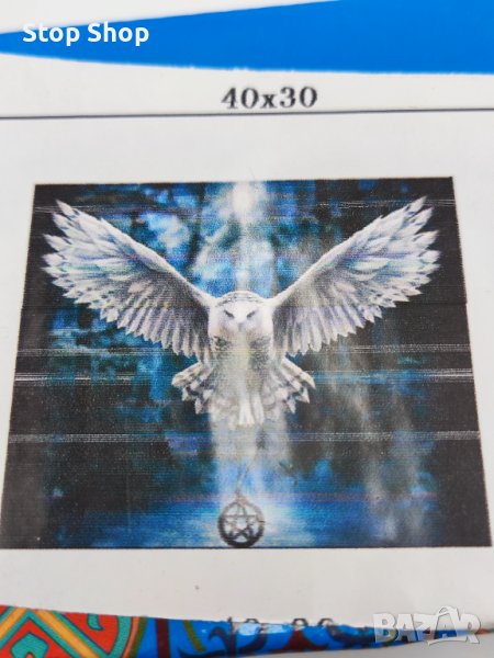 Диамантен гоблен картина бухал 40х30см, снимка 1