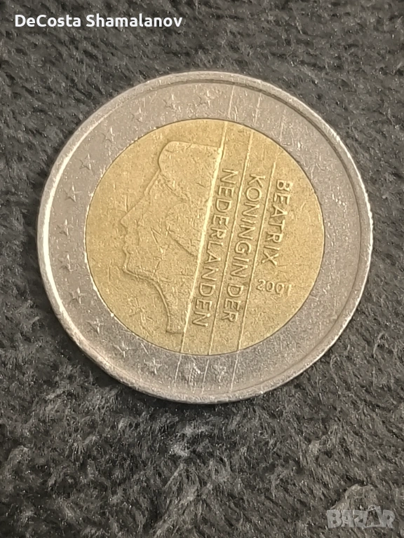 Нидерландия 2 евро монета 2001г, снимка 1