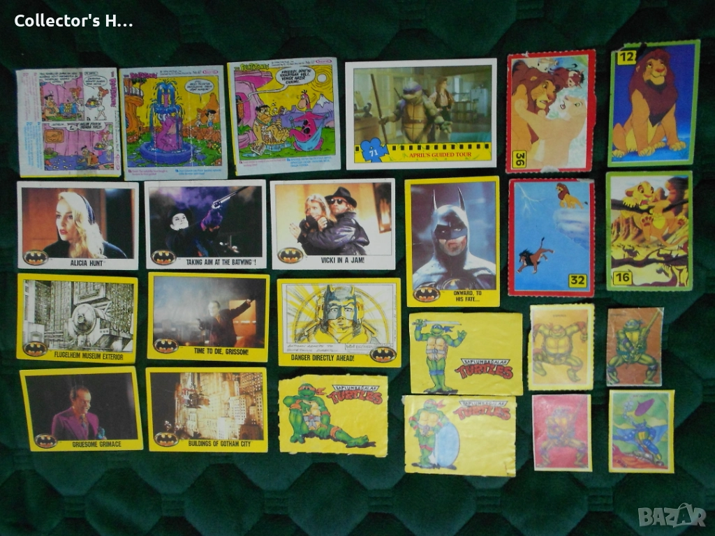 Картинки от дъвки Батман, костенурките нинджа, Флинтстоун, Цар лъв, снимка 1