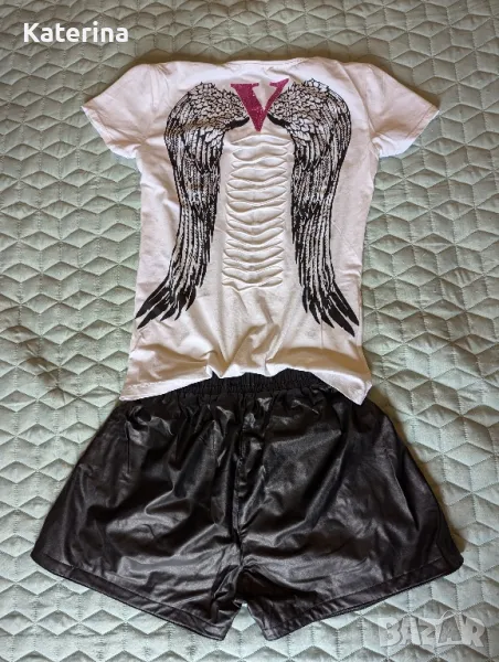 Блузка с интерес гръб подарък панталон , снимка 1