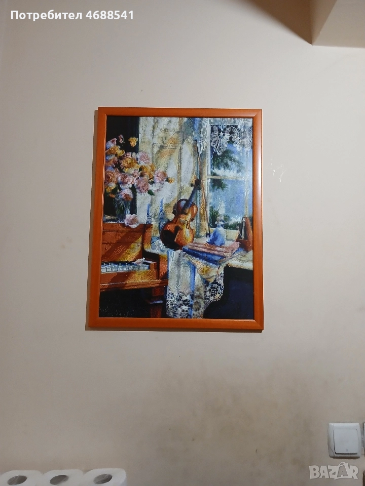 Диамантен гоблен с масивна дървена рамка, снимка 1