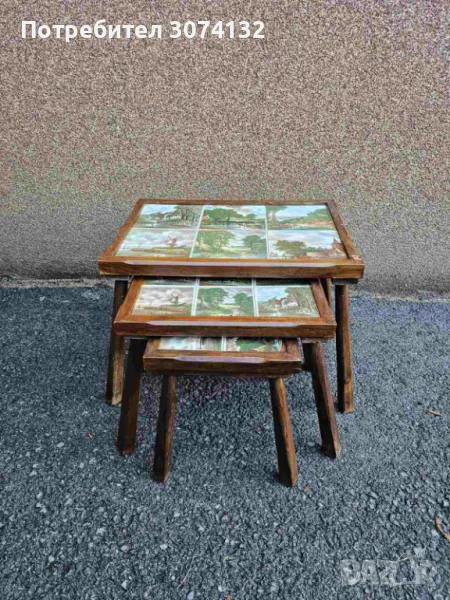 Масички 3в1 с плочки в ретро стил, снимка 1