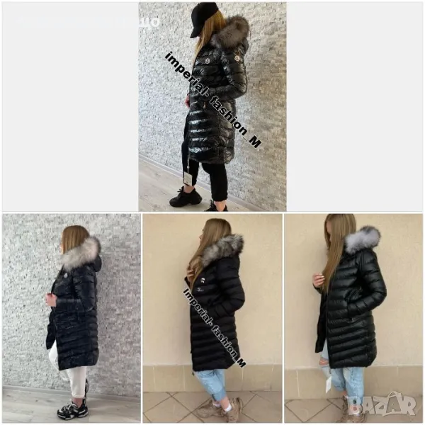 Дамско дълго зимно яке с естествен косъм на качулката Karl Lagerfeld🔝Mocler Код D1082, снимка 1