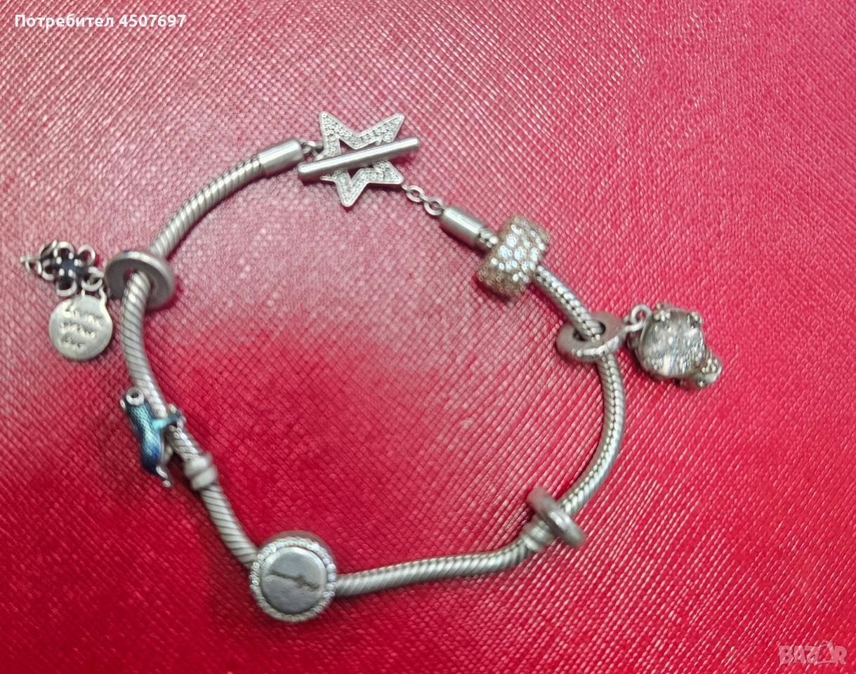 Сребърна гривна Пандора, снимка 1