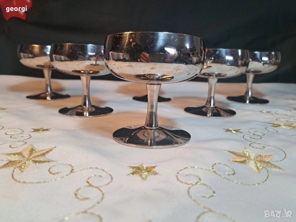 Маркови италиански чаши за сладолед/десерт MEPRA от неръждаема стомана 29/4, снимка 1