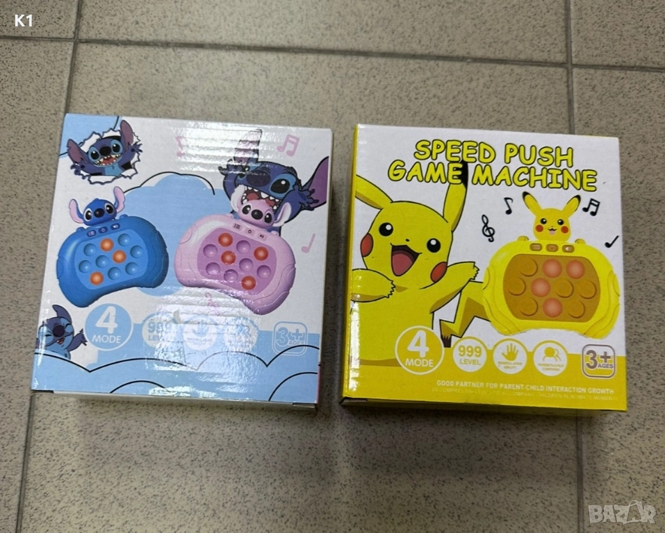 Поп ит игра Лило и Стич/Пикачу Pop it quick push game антистрес, снимка 1