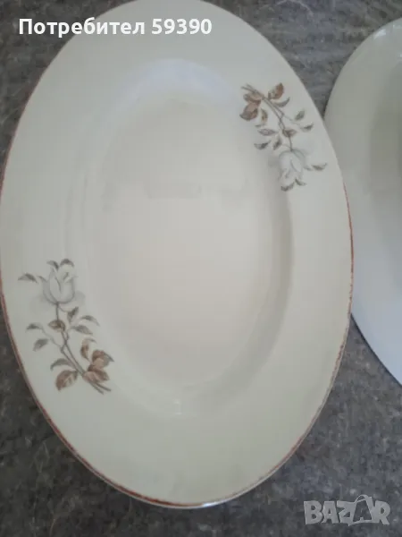 две малки елипсовидни чинии на " Китка" , снимка 1