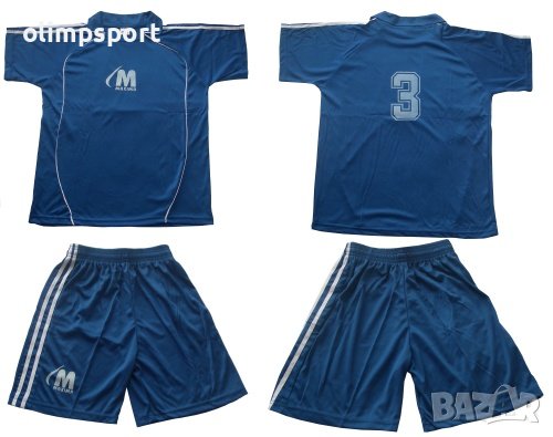 Екип за футбол/ волейбол/ хандбал с номера на гърба к-кт 12 броя синьо и бяло. С номера 2-11,13,14. , снимка 1