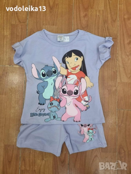 нов лилав комплект със Стич, снимка 1