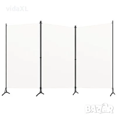 vidaXL Параван за стая, 3 панела, бял, 260x180 см, плат(SKU:320731), снимка 1