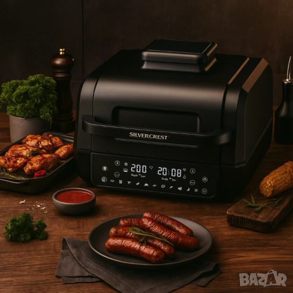 Уред 2 в 1 SilverCrest Air Fryer with Grill – хрупкаво, вкусно и без мазнина, снимка 1
