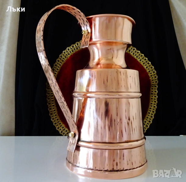 Страхотна медна кана,буренце,чиста червена мед 3 л. , снимка 1